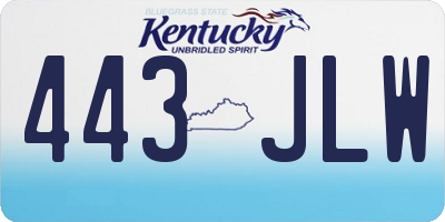 KY license plate 443JLW