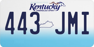 KY license plate 443JMI