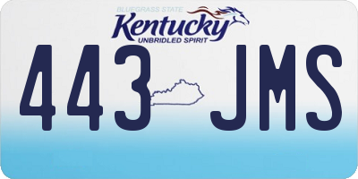 KY license plate 443JMS