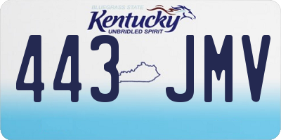 KY license plate 443JMV
