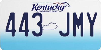 KY license plate 443JMY
