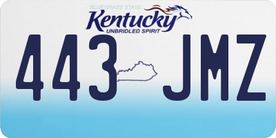 KY license plate 443JMZ