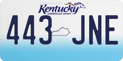KY license plate 443JNE