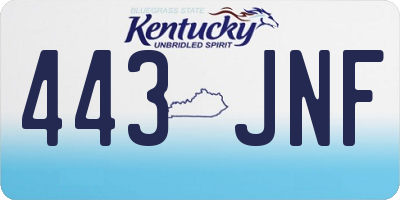 KY license plate 443JNF