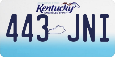 KY license plate 443JNI