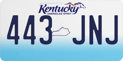 KY license plate 443JNJ