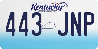 KY license plate 443JNP