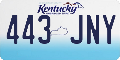 KY license plate 443JNY