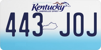 KY license plate 443JOJ