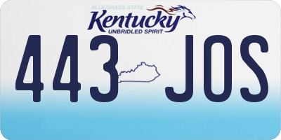 KY license plate 443JOS