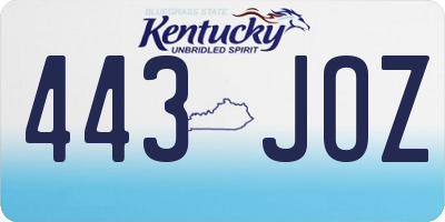 KY license plate 443JOZ