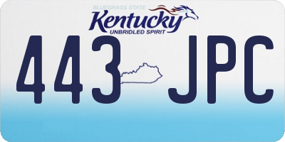 KY license plate 443JPC