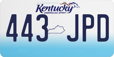 KY license plate 443JPD