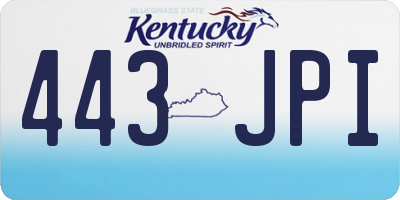KY license plate 443JPI