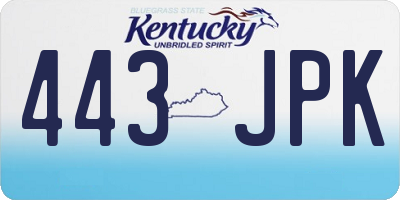 KY license plate 443JPK
