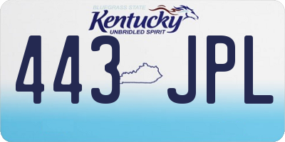 KY license plate 443JPL