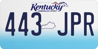 KY license plate 443JPR