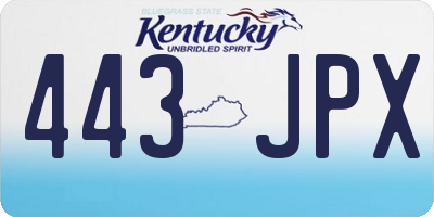 KY license plate 443JPX