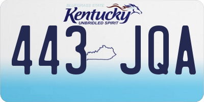 KY license plate 443JQA