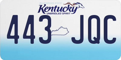KY license plate 443JQC