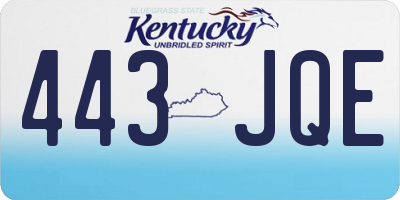 KY license plate 443JQE