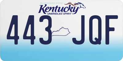 KY license plate 443JQF