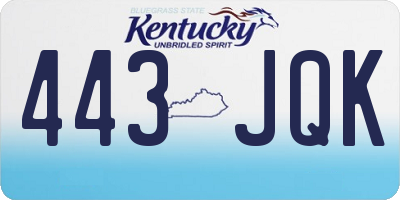 KY license plate 443JQK