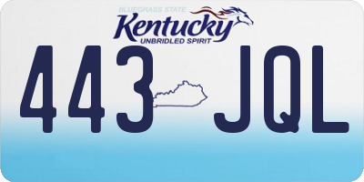 KY license plate 443JQL