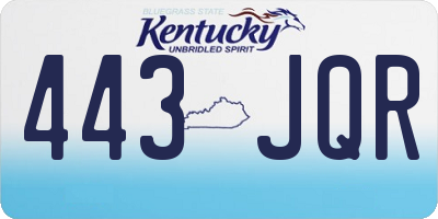 KY license plate 443JQR