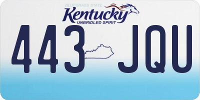 KY license plate 443JQU