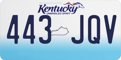 KY license plate 443JQV