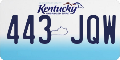 KY license plate 443JQW