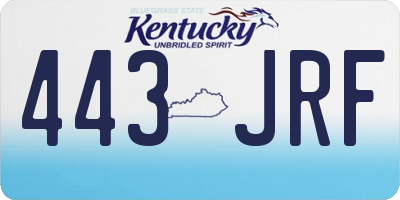 KY license plate 443JRF