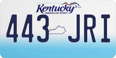 KY license plate 443JRI