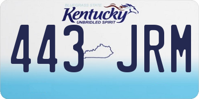 KY license plate 443JRM