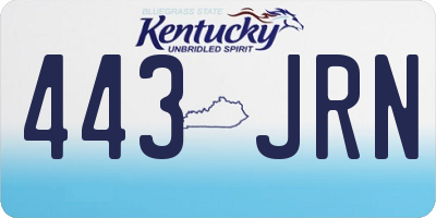 KY license plate 443JRN