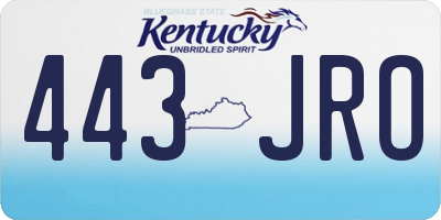 KY license plate 443JRO