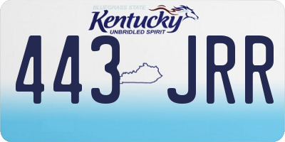KY license plate 443JRR