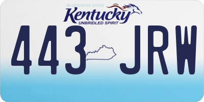 KY license plate 443JRW