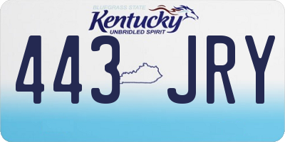 KY license plate 443JRY