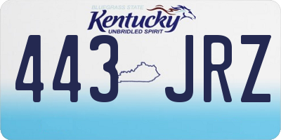 KY license plate 443JRZ
