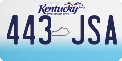 KY license plate 443JSA
