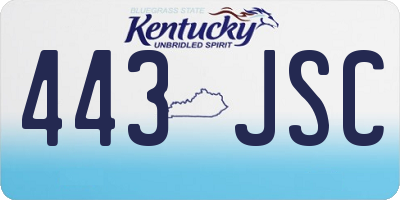 KY license plate 443JSC