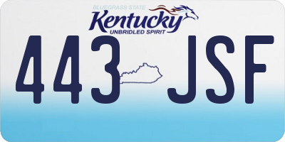 KY license plate 443JSF