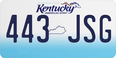 KY license plate 443JSG