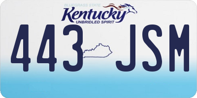 KY license plate 443JSM