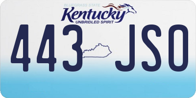 KY license plate 443JSO