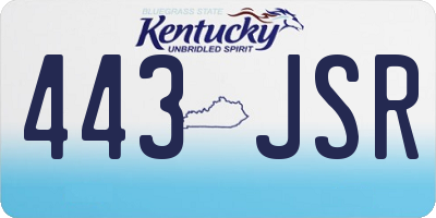 KY license plate 443JSR