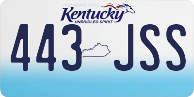 KY license plate 443JSS