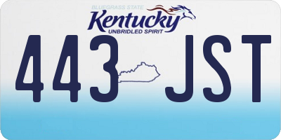 KY license plate 443JST